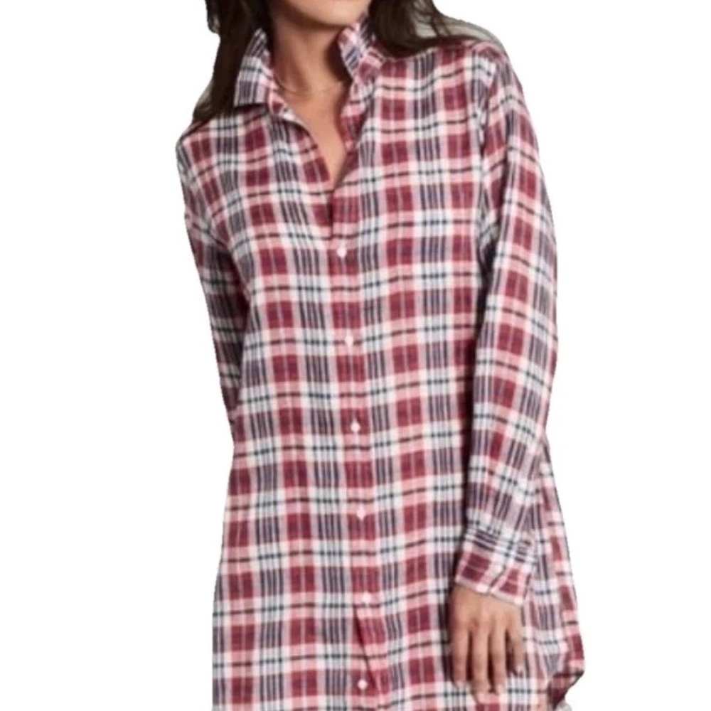 Frank & Eileen Murphy Plaid Red White and Blue Dress L